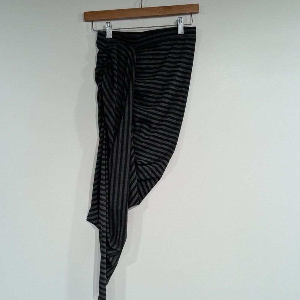 Simons Twik Asymmetrical Striped Skirt Grey Black Size XS